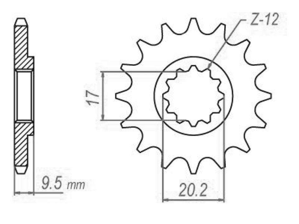 Pignon de sortie de boite Esjot pour Moto Gas gas 85 MC 2021 à 2023 14 dents pas 428 Neuf