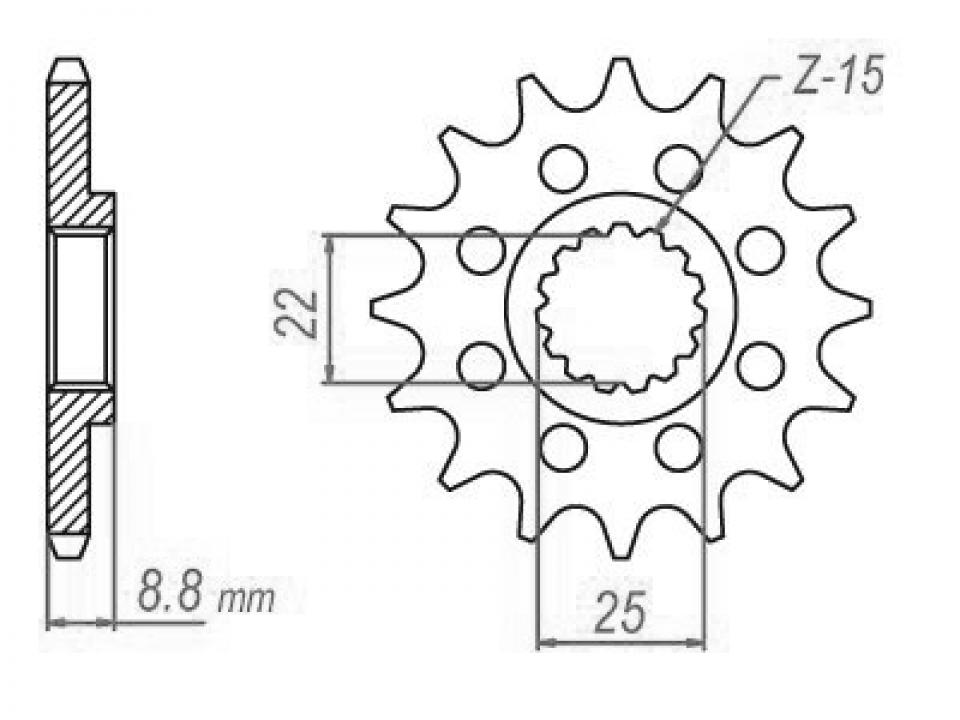 Pignon de sortie de boite Esjot pour Moto KTM 150 Xc-W 2T 2017 à 2018 13 dents pas 520 Neuf