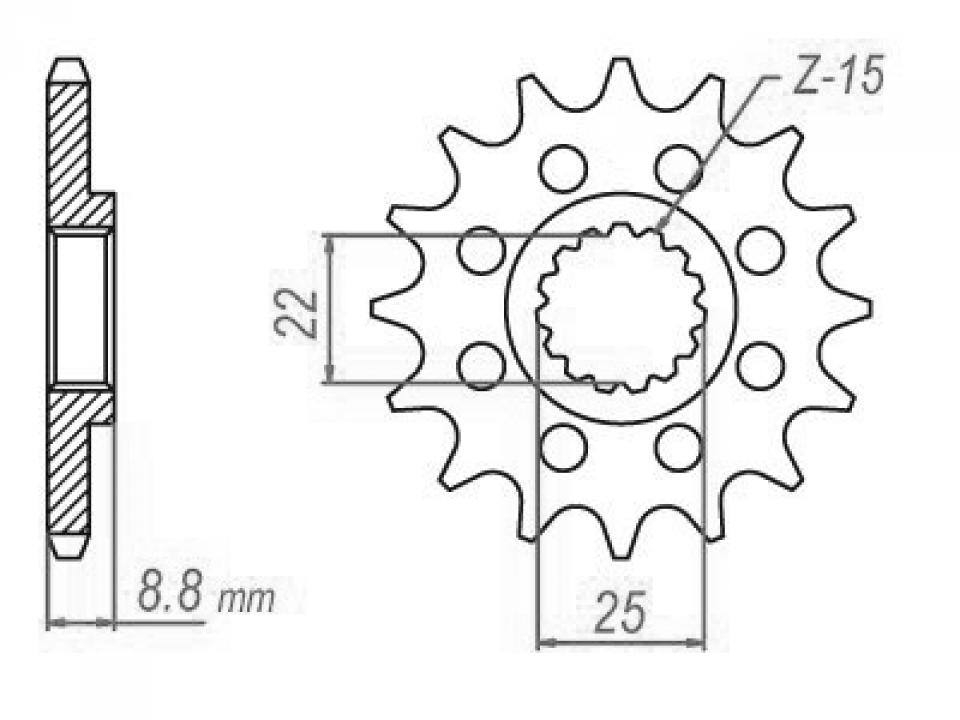 Pignon de sortie de boite Esjot pour Moto KTM 250 GS 1995 13 dents pas 520 Neuf