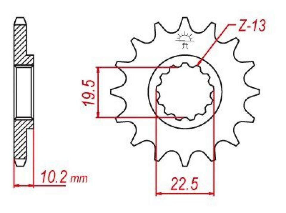 Pignon de sortie de boite Esjot pour Moto Suzuki 350 DR SE 1994 à 2000 Neuf