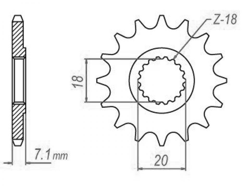 Pignon de sortie de boite Esjot pour Moto Suzuki 175 PE 1978 à 1984 12 dents pas 520 Neuf