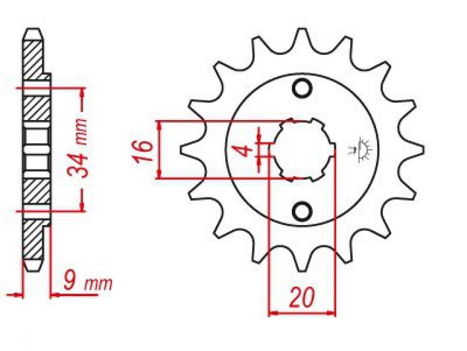 Pignon de sortie de boite Esjot pour Quad Yamaha 200 YFS R Blaster 2003 à 2007 13 dents pas 520 Neuf