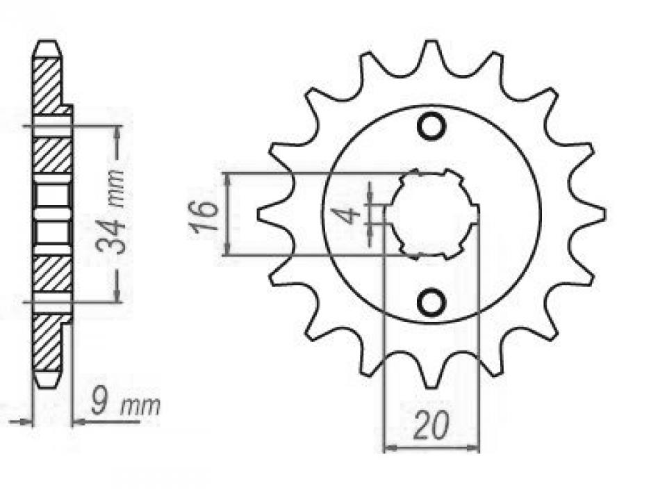 Pignon de sortie de boite Esjot pour Quad Yamaha 200 YFS R Blaster 2003 à 2007 13 dents pas 520 Neuf