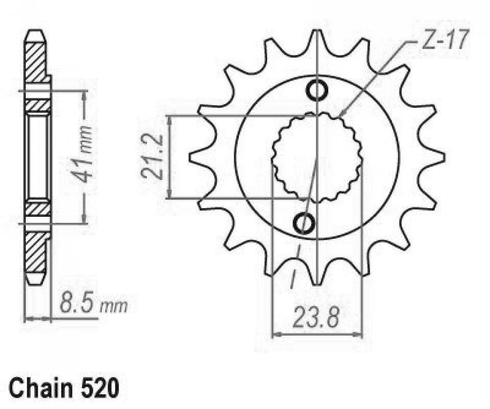 Pignon de sortie de boite Esjot pour Moto MASH 400 CAFE RACER TT40 EFI ABS 2017 à 2021 15 dents pas 520 Neuf