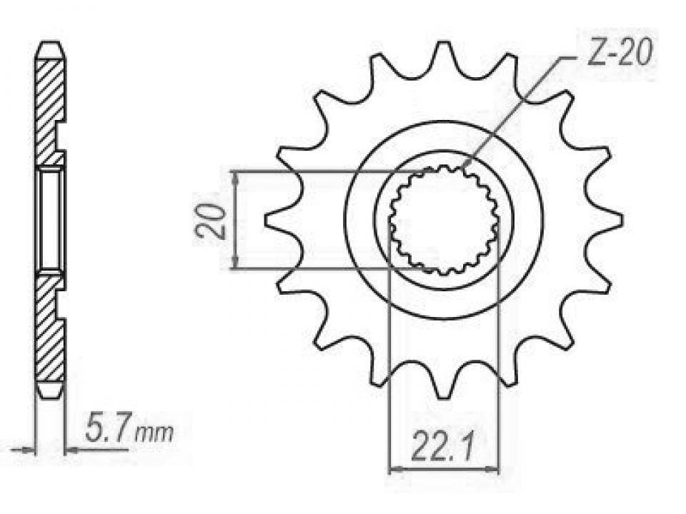 Pignon de sortie de boite Esjot pour Moto Yamaha 250 Wr X 2008 à 2010 Neuf