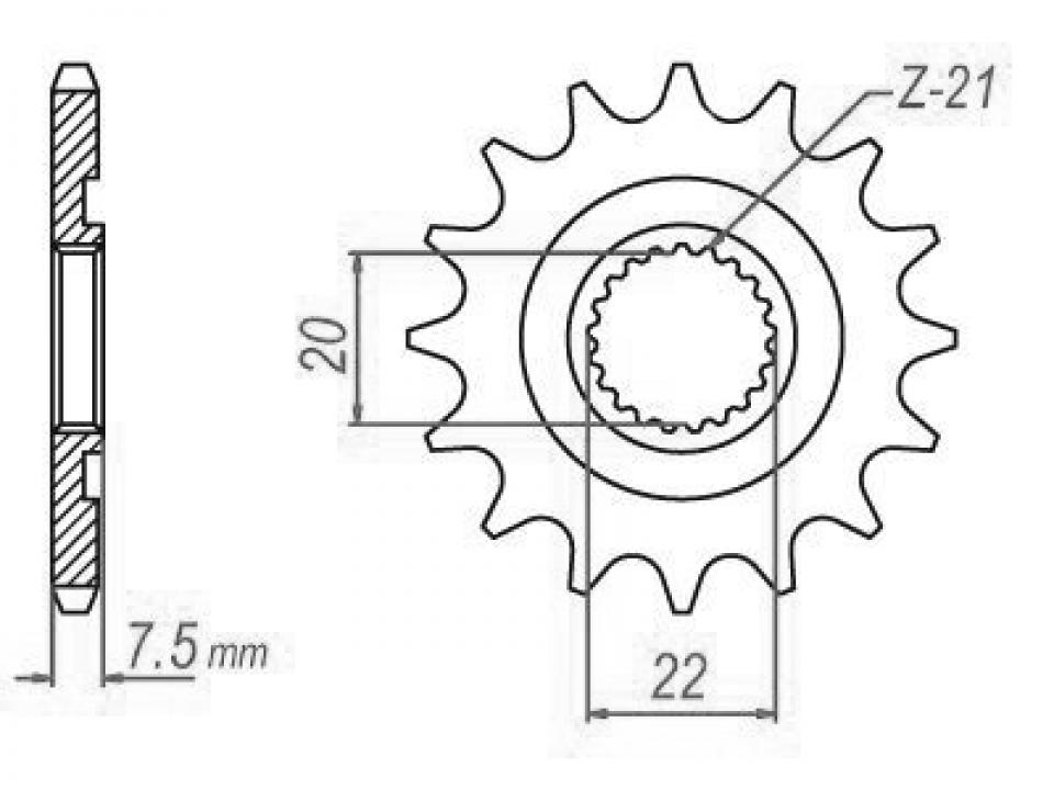 Pignon sortie boite Esjot pour moto HM 250 CRE FR 2010 à 2012 13dts Pas 520 Neuf