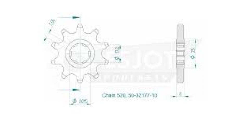 Pignon sortie boite Esjot pour moto Sherco 125 X-Ride 2014 10 dents pas 520 Neuf