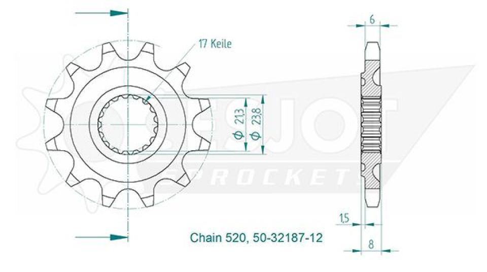 Pignon de sortie de boite Esjot pour Moto Honda 250 Cr-F R 2018 à 2021 13 dents pas 520 Neuf