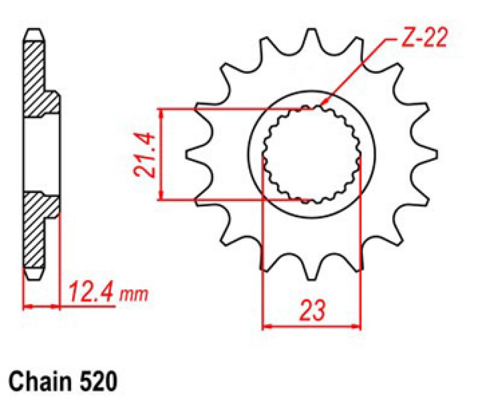 Pignon de sortie de boite Sifam pour Quad Yamaha 250 YFM R Raptor 2008 à 2013 Neuf