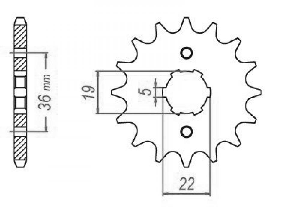 Pignon de sortie de boite Esjot pour Quad AXROADS 300 SP 2004 à 2005 13 dents pas 520 Neuf