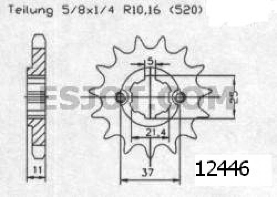 Pignon de sortie de boite Esjot pour Quad Eton 150 Yukon St 2005 à 2007 15 dents pas 520 Neuf