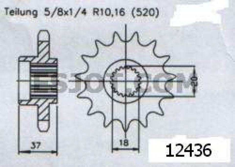 Pignon de sortie de boite Esjot pour Quad Aeon 180 Overland 2003 à 2007 17 dents pas 520 Neuf