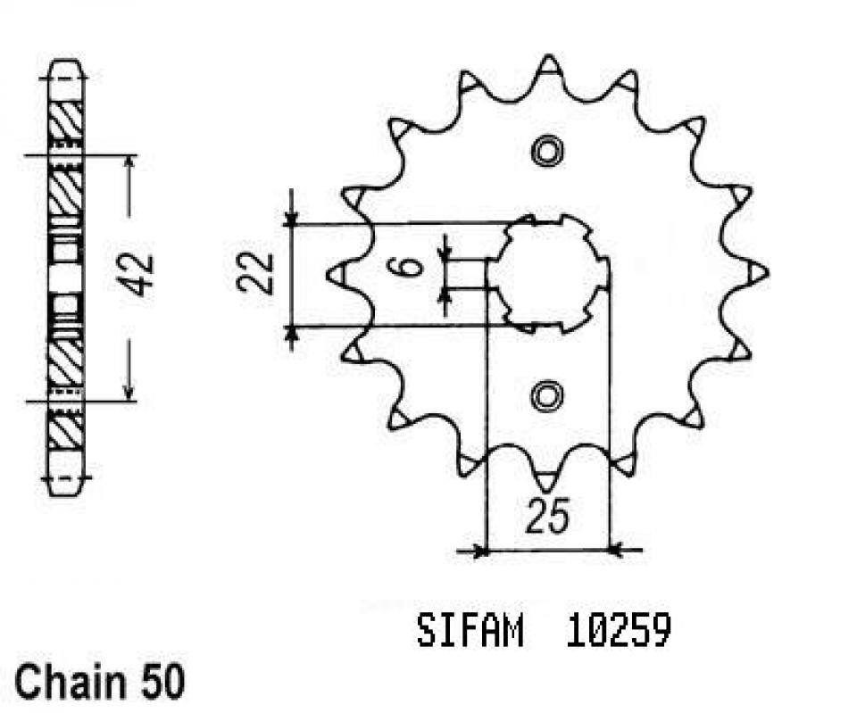 Pignon de sortie de boite Sifam pour Moto Honda 400 Cbx F 1982 à 1983 15 dents pas 530 Neuf