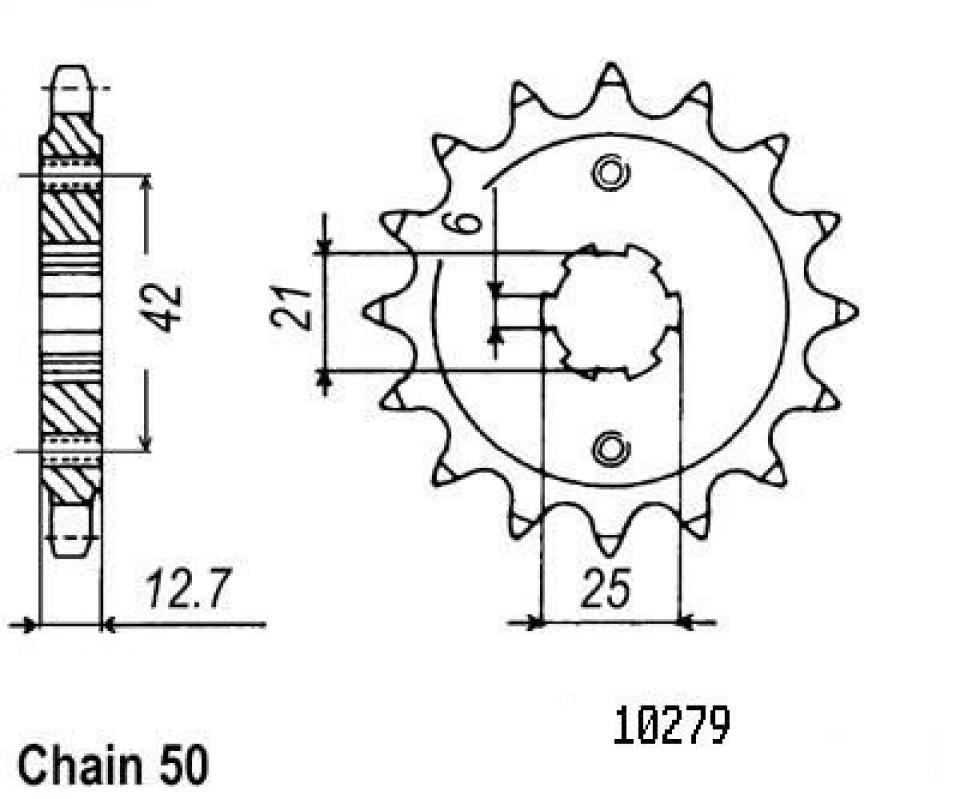 Pignon de sortie de boite Sifam pour Moto Honda 750 Cb K6 1976 à 1977 18 dents pas 530 Neuf