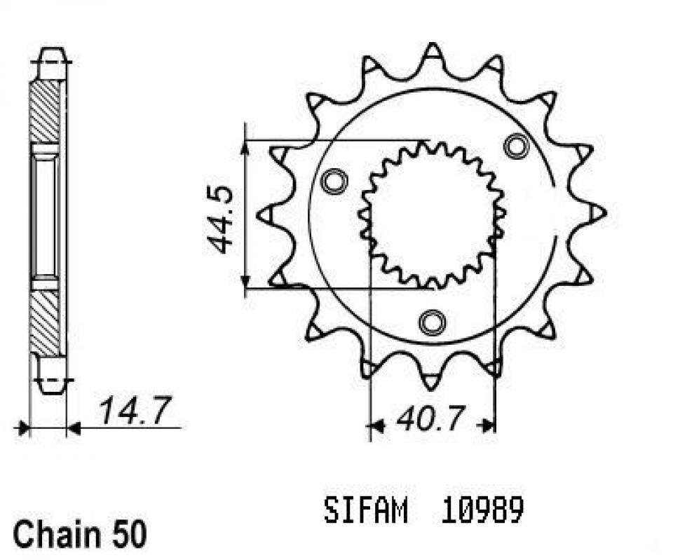 Pignon de sortie de boite Sifam pour Moto Harley Davidson 883 XLH Sportster 5 Vitesses 1991 à 1999 21 dents pas 530 Neuf