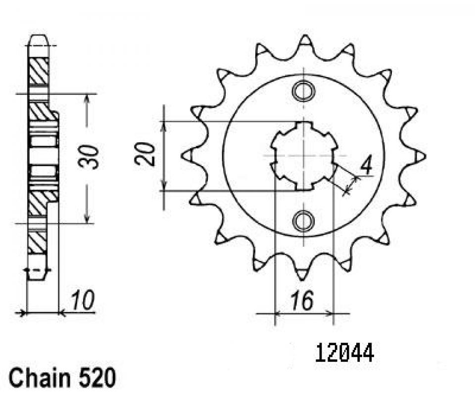 Pignon de sortie de boite Sifam pour Moto Cagiva 125 N1 1997 à 1999 14 dents pas 520 Neuf