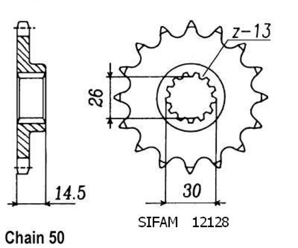 Pignon de sortie de boite Sifam pour Moto Honda 1000 Cbx Prolink 1983 18 dents pas 530 Neuf