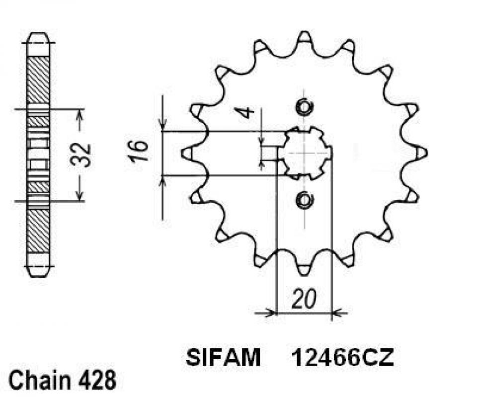 Pignon de sortie de boite Sifam pour Auto Neuf