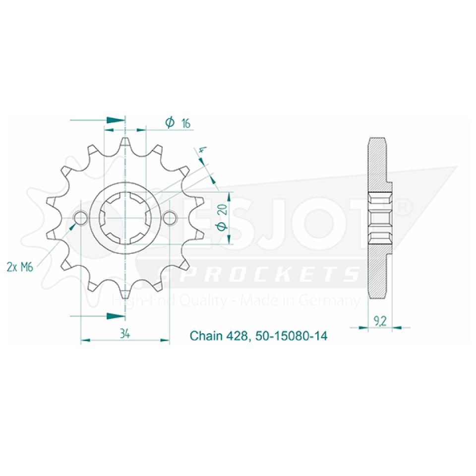 Pignon de sortie de boite Esjot pour Moto BRIXTON 125 CROSSFIRE XS 2020 à 2023 Neuf