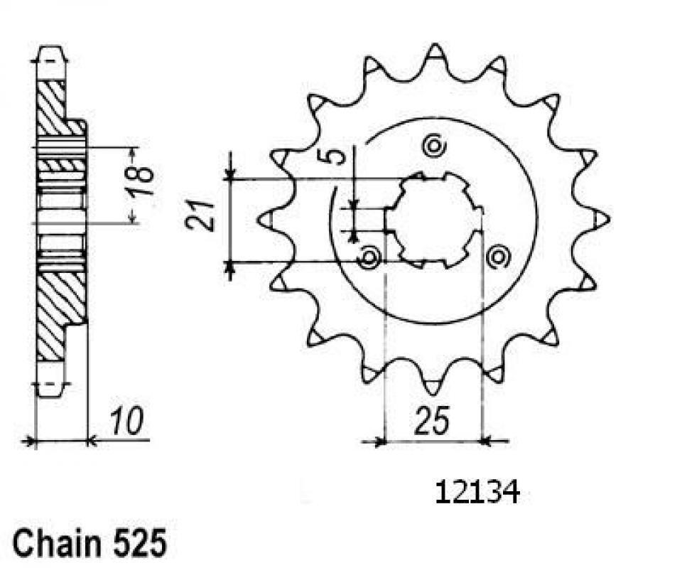 Pignon de sortie de boite Esjot pour Moto Suzuki 800 DR S 1994 à 1999 15 dents pas 525 Neuf