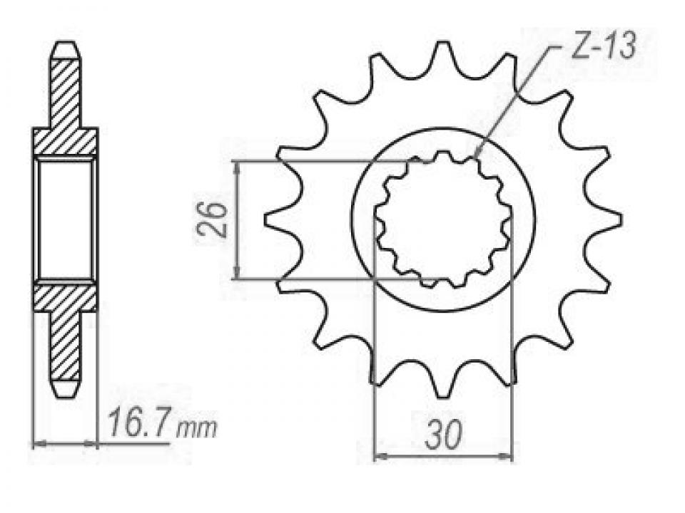 Pignon de sortie de boite Esjot pour Moto Honda 600 Cbr Fs Sport 2001 à 2002 16 dents pas 525 Neuf