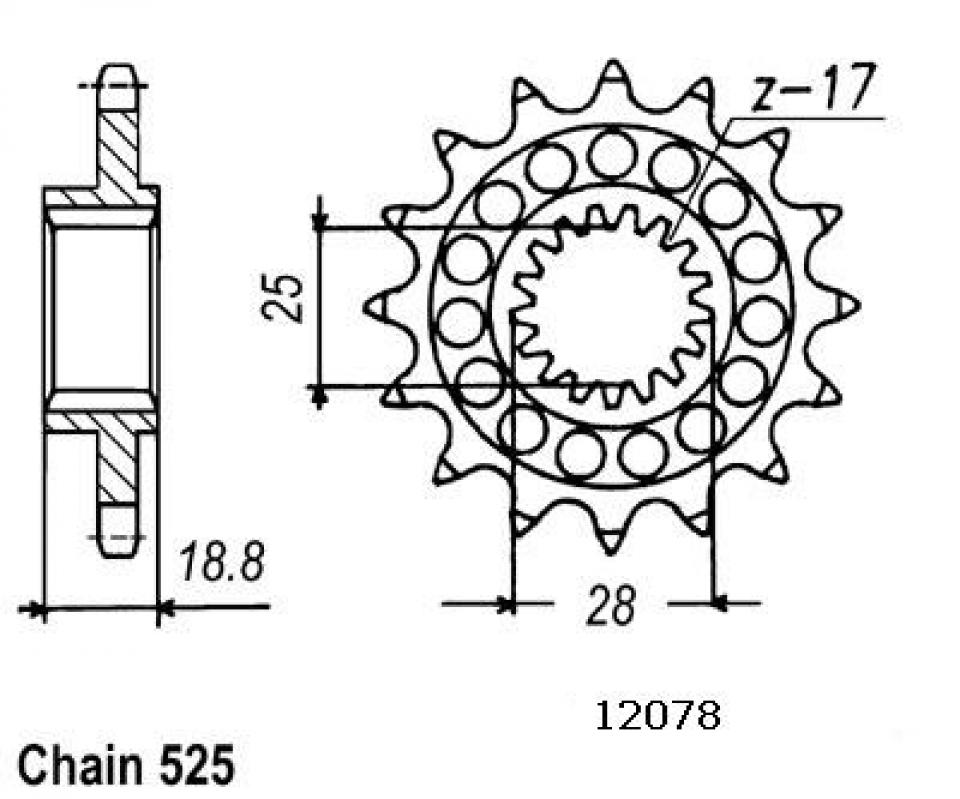 Pignon de sortie de boite Esjot pour Moto Aprilia 1000 Tuono V4R 2011 à 2013 16 dents pas 525 Neuf