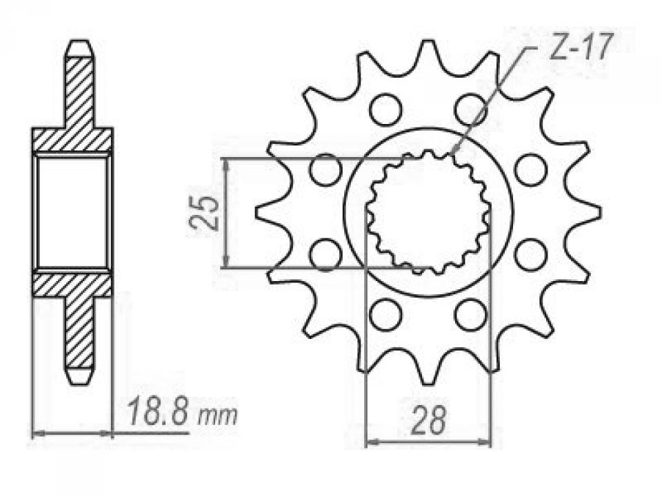 Pignon de sortie de boite Esjot pour Moto Aprilia 1000 RSV4 RR 2015 à 2019 16 dents pas 525 Neuf