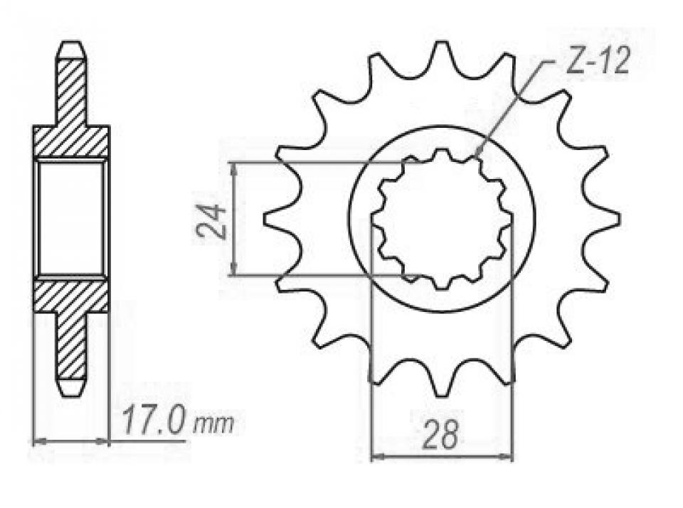 Pignon de sortie de boite Esjot pour Moto Honda 600 Cbr Fv Fw 1997 à 1998 15 dents pas 525 Neuf