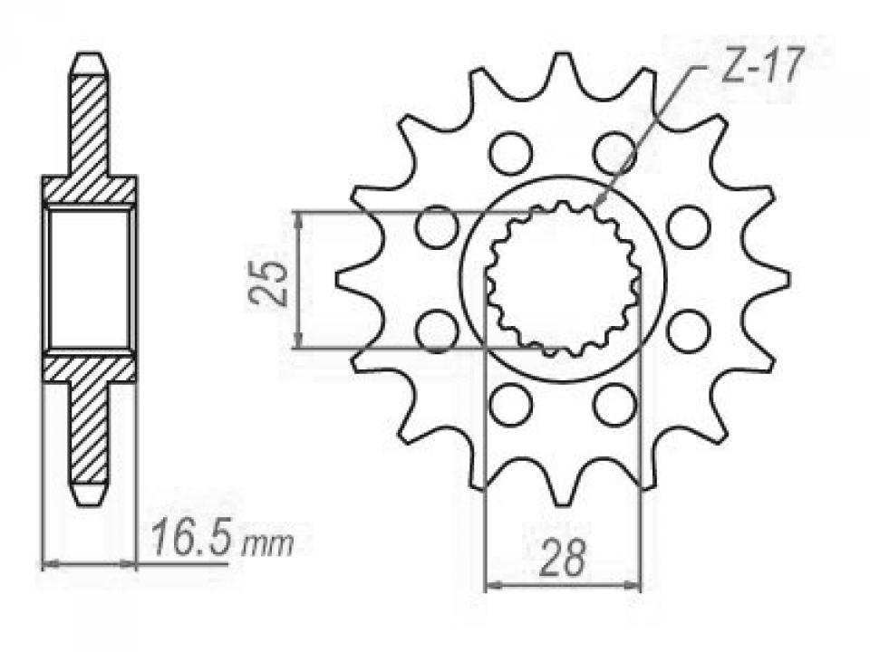 Pignon de sortie de boite Esjot pour Moto KTM 990 Adventure 2006 à 2013 16 dents pas 525 Neuf