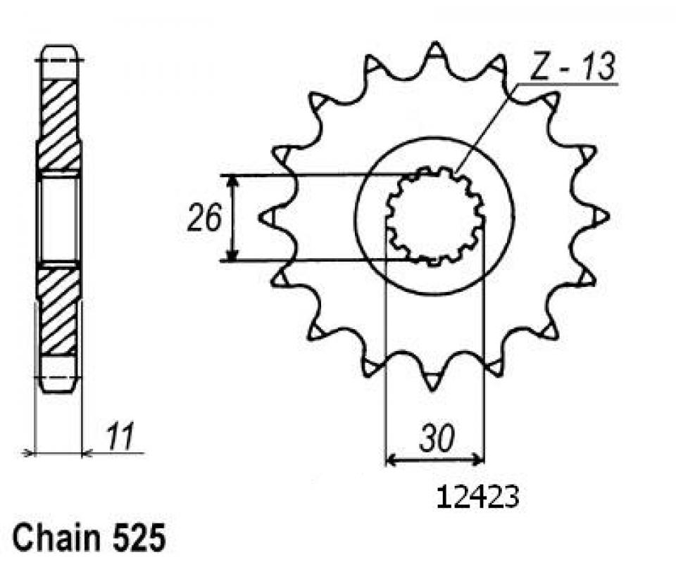 Pignon de sortie de boite Esjot pour Moto Yamaha 700 Tracer 2016 à 2019 16 dents pas 525 Neuf