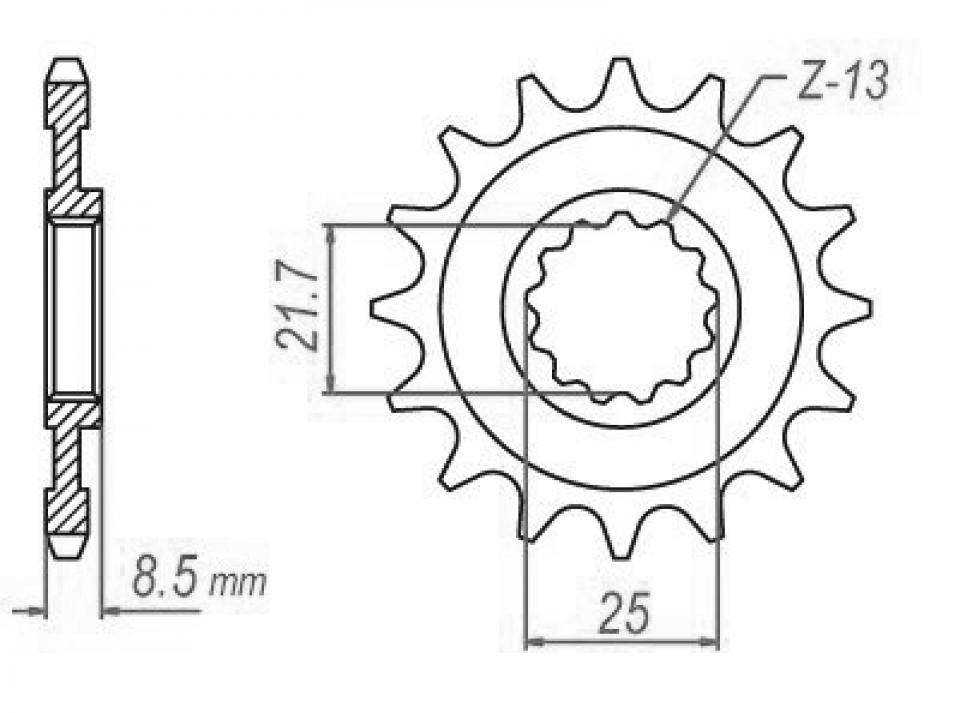 Pignon de sortie de boite Esjot pour Moto Kawasaki 900 Z Abs A2 Euro4 2017 à 2024 15 dents pas 525 Neuf