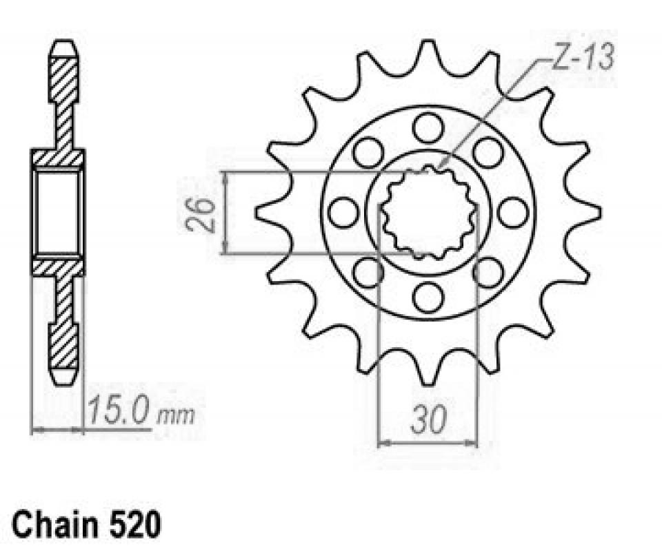 Pignon de sortie de boite Esjot pour Moto BMW 1000 S Rr Dwa 2009 à 2011 17 dents pas 525 Neuf