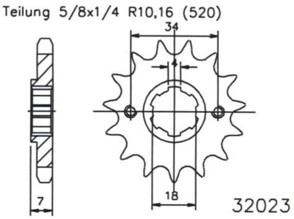 Pignon de sortie de boite Esjot pour Quad AXROADS 250 Mustang/Stinger 2003 à 2004 Neuf