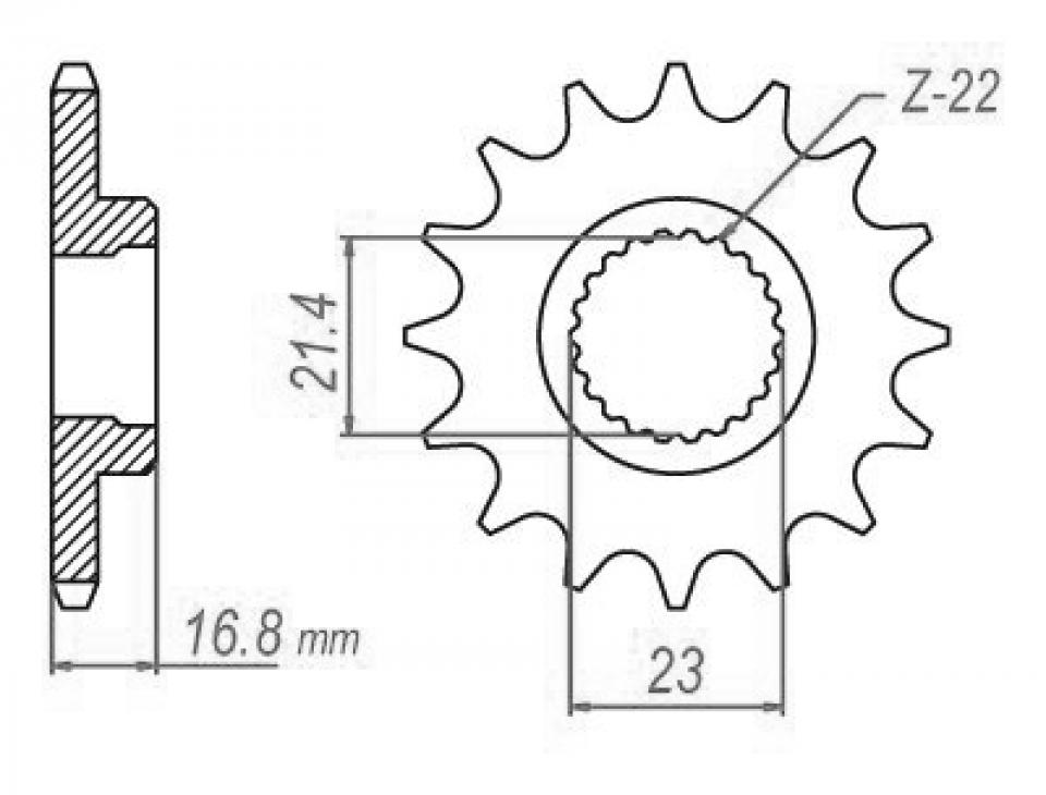 Pignon de sortie de boite Esjot pour Moto Yamaha 600 Xj S Diversion 1992 à 2002 16 dents pas 520 Neuf