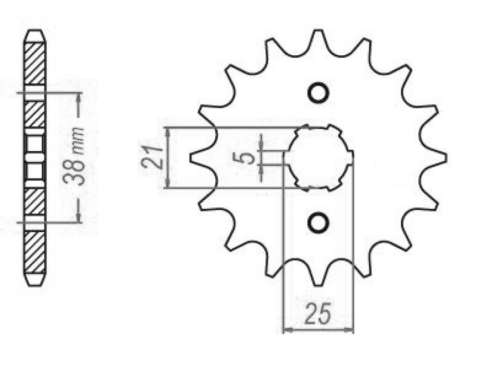 Pignon de sortie de boite Esjot pour Moto Sachs 125 Roadster V2 1999 à 2005 13 dents pas 520 Neuf