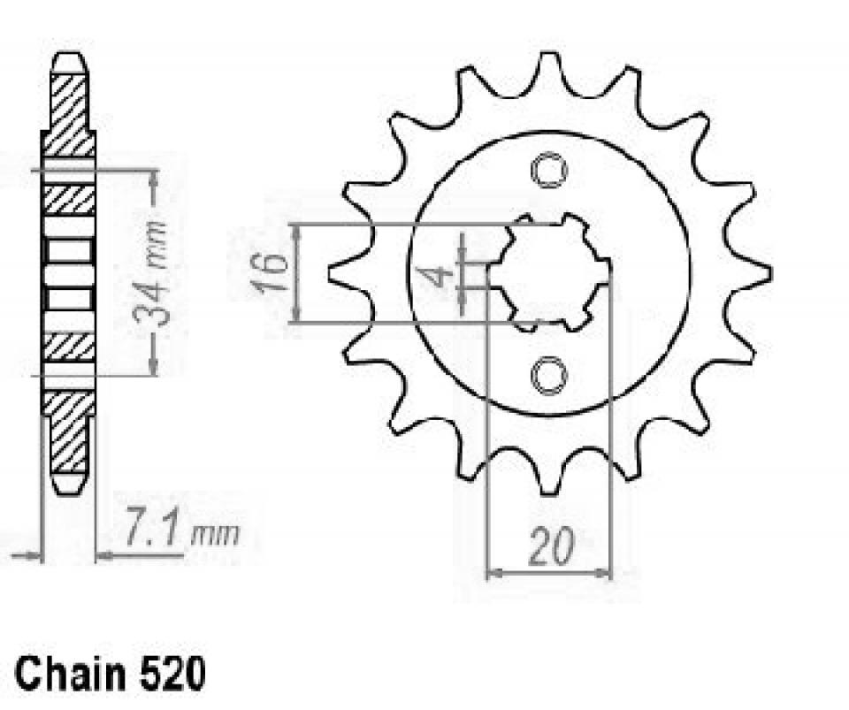 Pignon de sortie de boite Esjot pour Moto KTM 200 Duke 2012 à 2016 Neuf