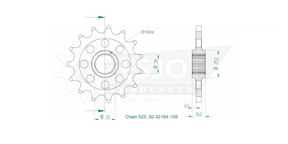 Pignon de sortie de boite Esjot pour Moto Neuf