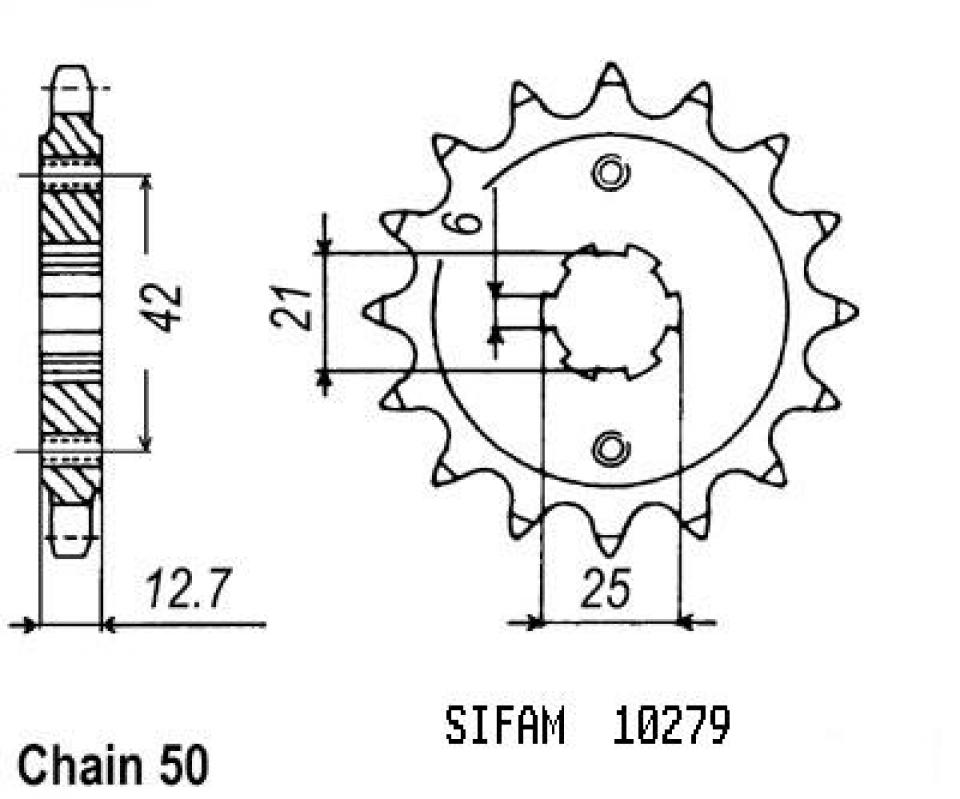 Pignon de sortie de boite Esjot pour Moto Honda 550 CB 1974 à 1978 Neuf