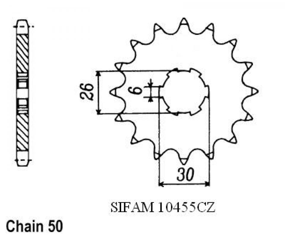 Pignon de sortie de boite Esjot pour Moto Yamaha 650 Xs Se 1979 à 1983 17 dents pas 530 Neuf