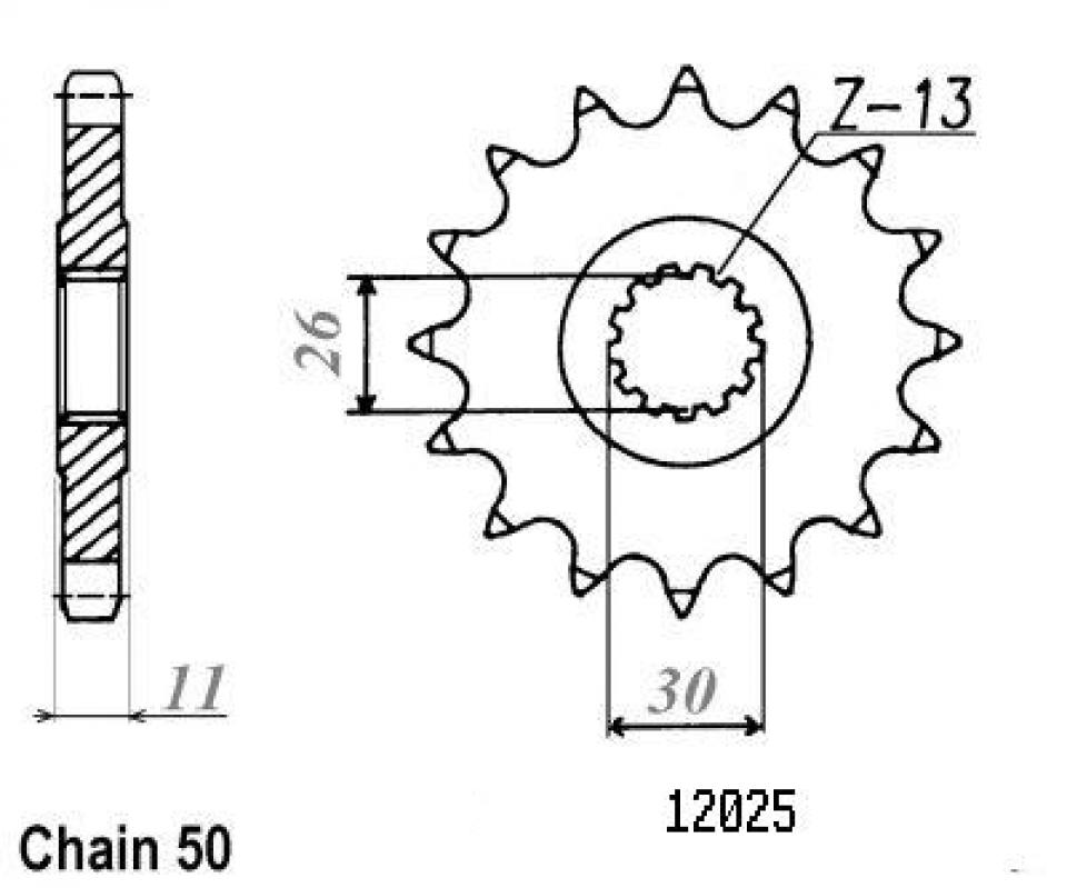 Pignon de sortie de boite Esjot pour Moto Yamaha 1200 Fj Avec Abs 1991 à 1994 17 dents pas 530 Neuf