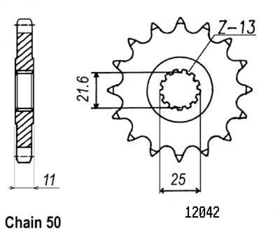 Pignon de sortie de boite Esjot pour Moto Yamaha 600 Fz6 Fazer N/S 2004 à 2007 16 dents pas 530 Neuf