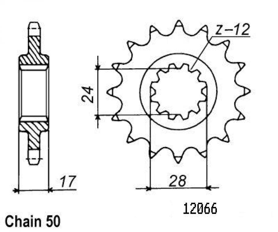 Pignon de sortie de boite Esjot pour Moto Honda 600 Cbr Fs Ft 1995 à 1996 15 dents pas 530 Neuf