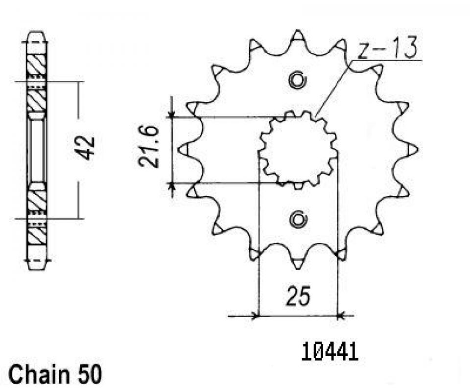 Pignon de sortie de boite Esjot pour Moto Suzuki 550 Gsx E 1983 à 1986 15 dents pas 530 Neuf