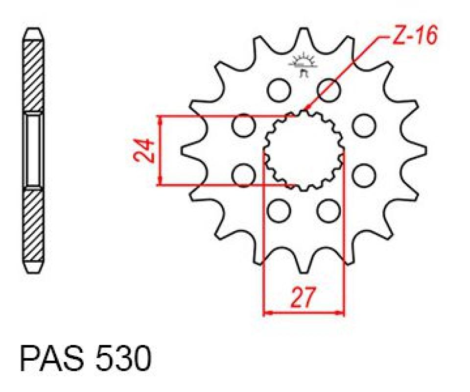 Pignon de sortie de boite Esjot pour Moto Suzuki 1000 Gsx-R Abs 2015 à 2020 17 dents pas 530 Neuf