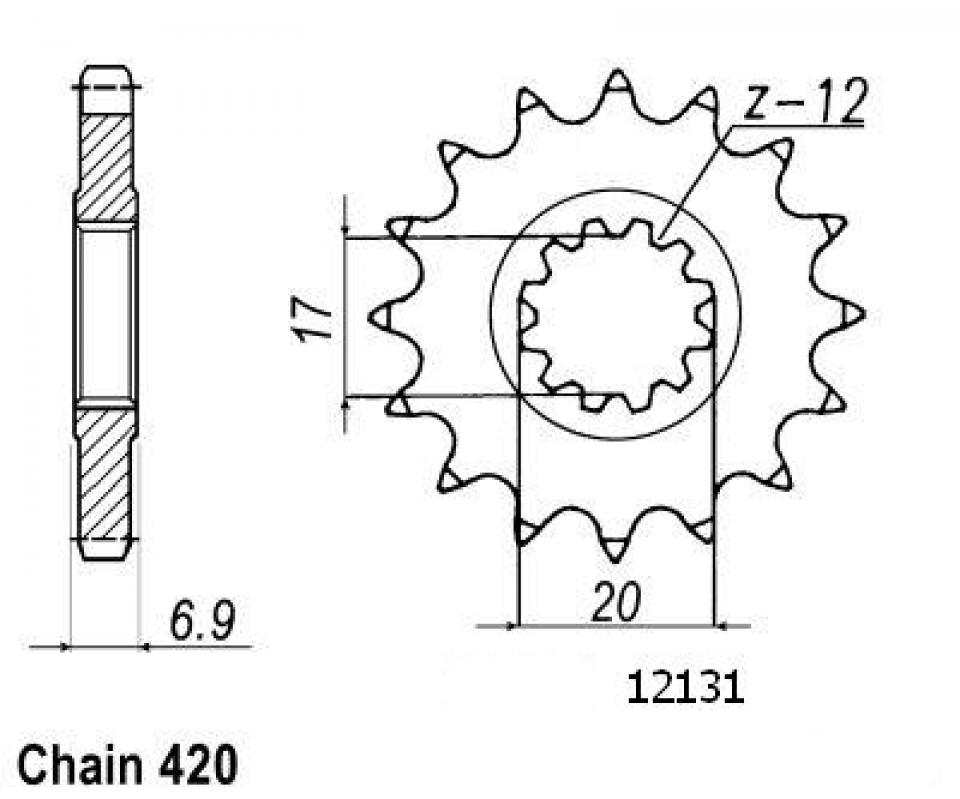 Pignon de sortie de boite Sifam pour Moto HM 50 Cre Six Kayaba 1999 à 2002 11 dents pas 420 Neuf