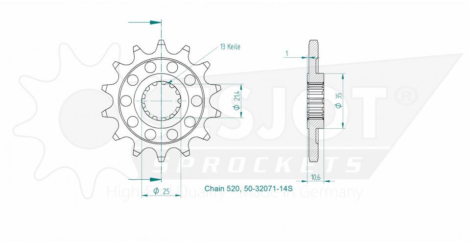 Pignon de sortie de boite Esjot pour Auto Neuf