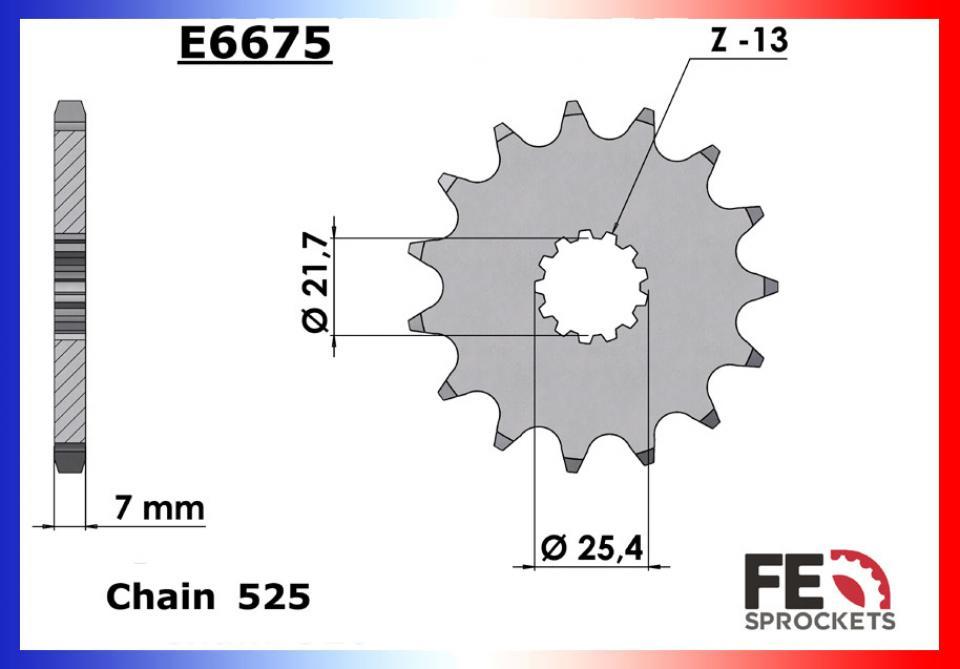 Pignon sortie boite France Equipement pour moto Yamaha 850 TDM 1991 à 1995 15dts