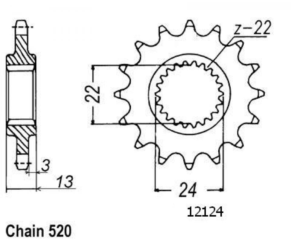 Pignon de sortie de boite Esjot pour Moto Aprilia 650 Pegaso 1991 à 1996 Neuf