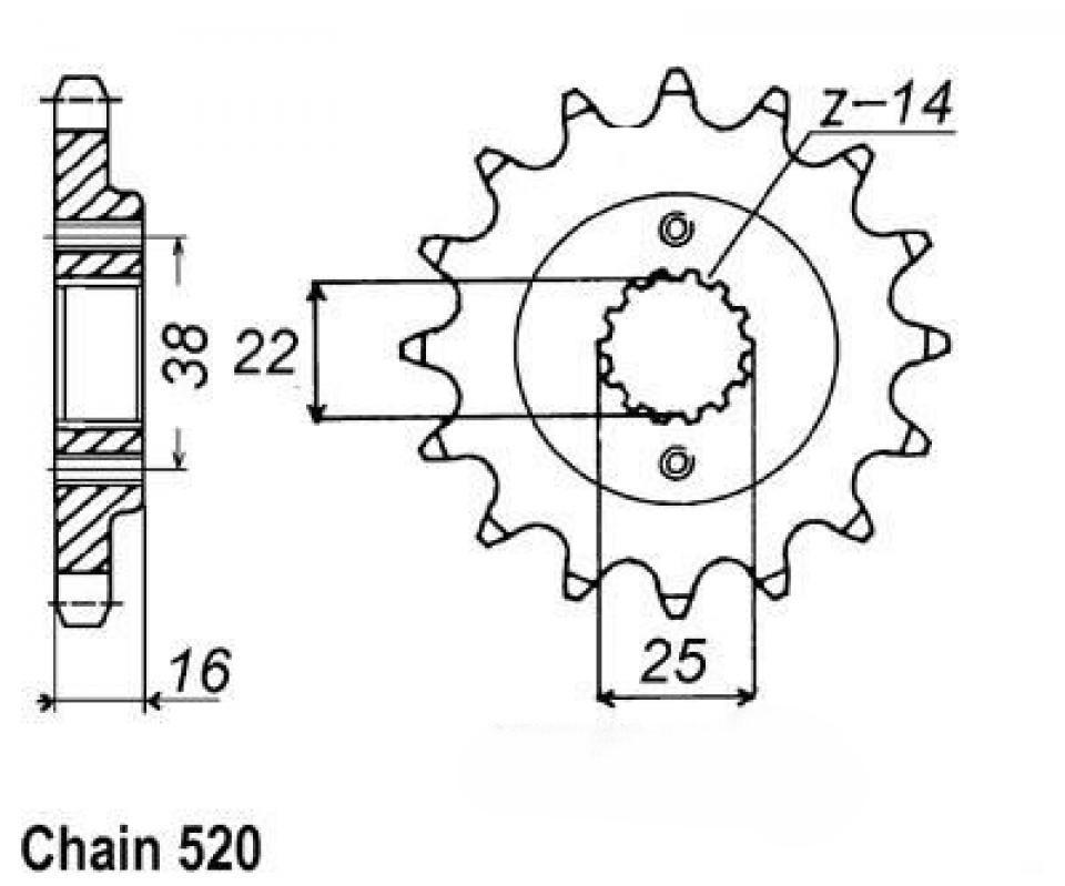 Pignon sortie boite Esjot pour Ducati 900 Monster Ie 50-32082-15 / 15x520 Neuf