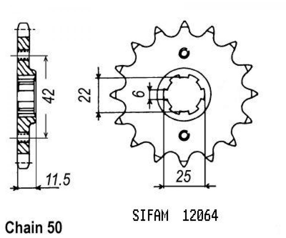 Pignon de sortie de boite Esjot pour Moto Honda 500 Ft C 1982 à 1984 Neuf
